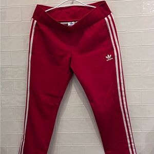 Adidas originals retro 3 strips pants in Red